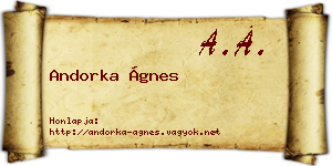 Andorka Ágnes névjegykártya