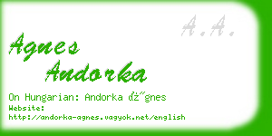 agnes andorka business card